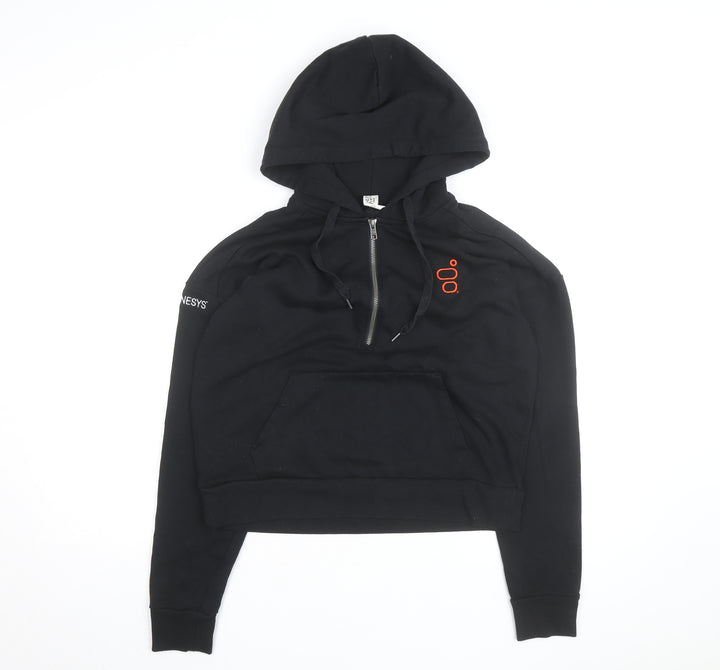 District Women's Black 1/4 Zip Hoodie Medium Fleece Pullover