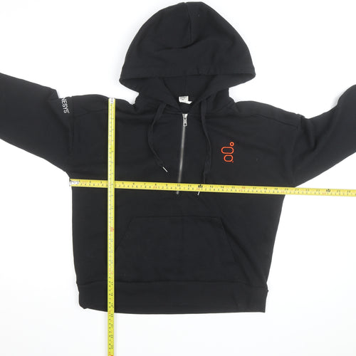 District Women's Black 1/4 Zip Hoodie Medium Fleece Pullover