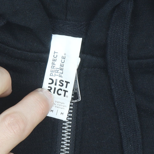 District Women's Black 1/4 Zip Hoodie Medium Fleece Pullover