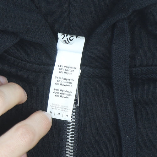 District Women's Black 1/4 Zip Hoodie Medium Fleece Pullover