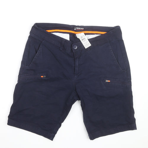 Tribord Mens Blue Chino Shorts L Regular Fit Casual Lightweight