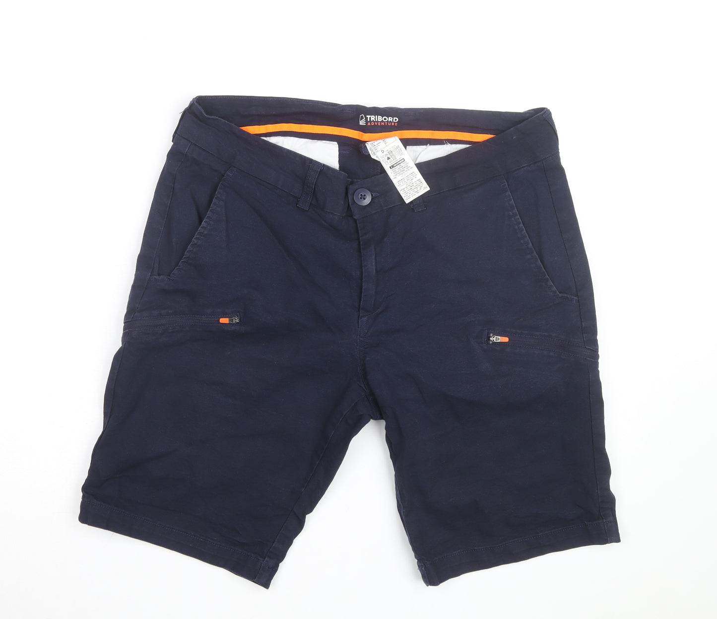 Tribord Mens Blue Chino Shorts L Regular Fit Casual Lightweight