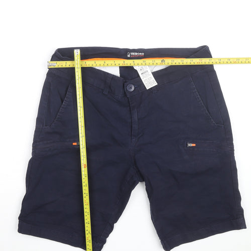 Tribord Mens Blue Chino Shorts L Regular Fit Casual Lightweight