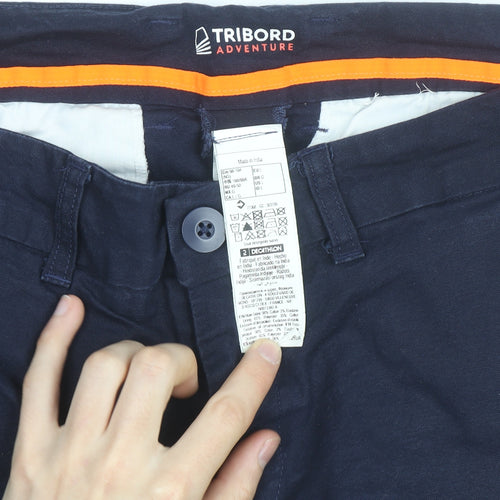 Tribord Mens Blue Chino Shorts L Regular Fit Casual Lightweight