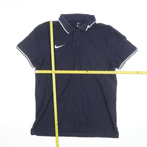 Nike Men's Blue Cotton Polo Shirt L Short Sleeve Sportswear