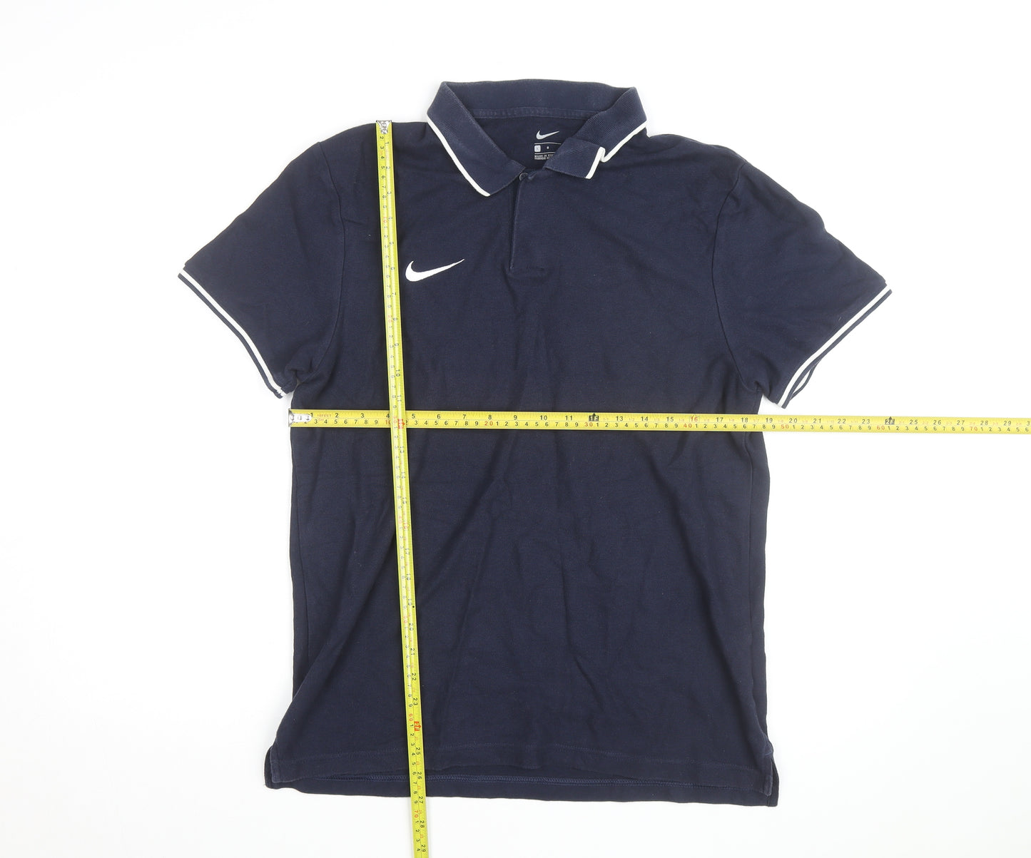 Nike Men's Blue Cotton Polo Shirt L Short Sleeve Sportswear