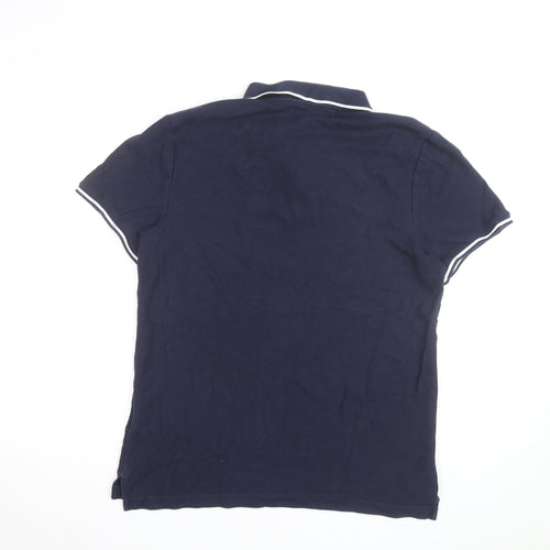 Nike Men's Blue Cotton Polo Shirt L Short Sleeve Sportswear