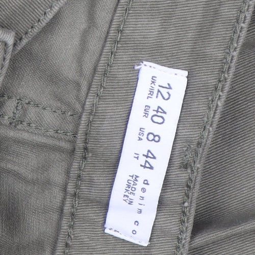 Denim Co Unisex Green Cargo Trousers Size 12 Regular Fit