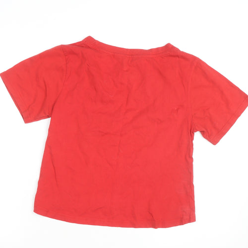 Coca-Cola Women's Red Cropped T-Shirt Size 10-12 Regular Fit