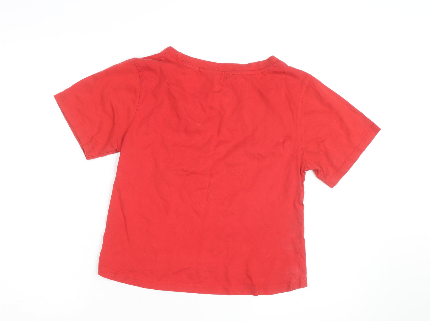 Coca-Cola Women's Red Cropped T-Shirt Size 10-12 Regular Fit