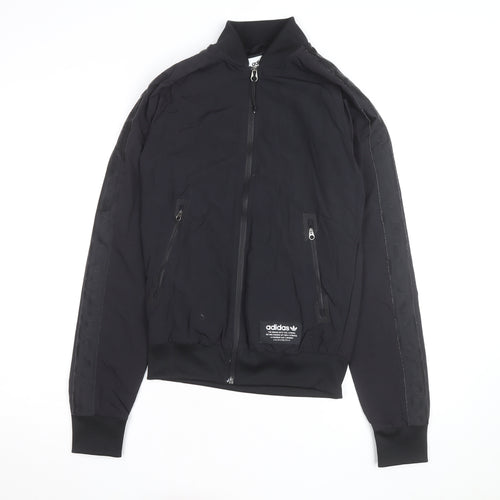 Adidas Men’s Black Small Track Jacket Full Zip Polyester Sportswear