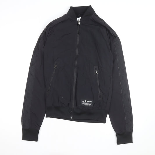 Adidas Men’s Black Small Track Jacket Full Zip Polyester Sportswear