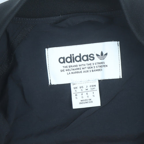 Adidas Men’s Black Small Track Jacket Full Zip Polyester Sportswear