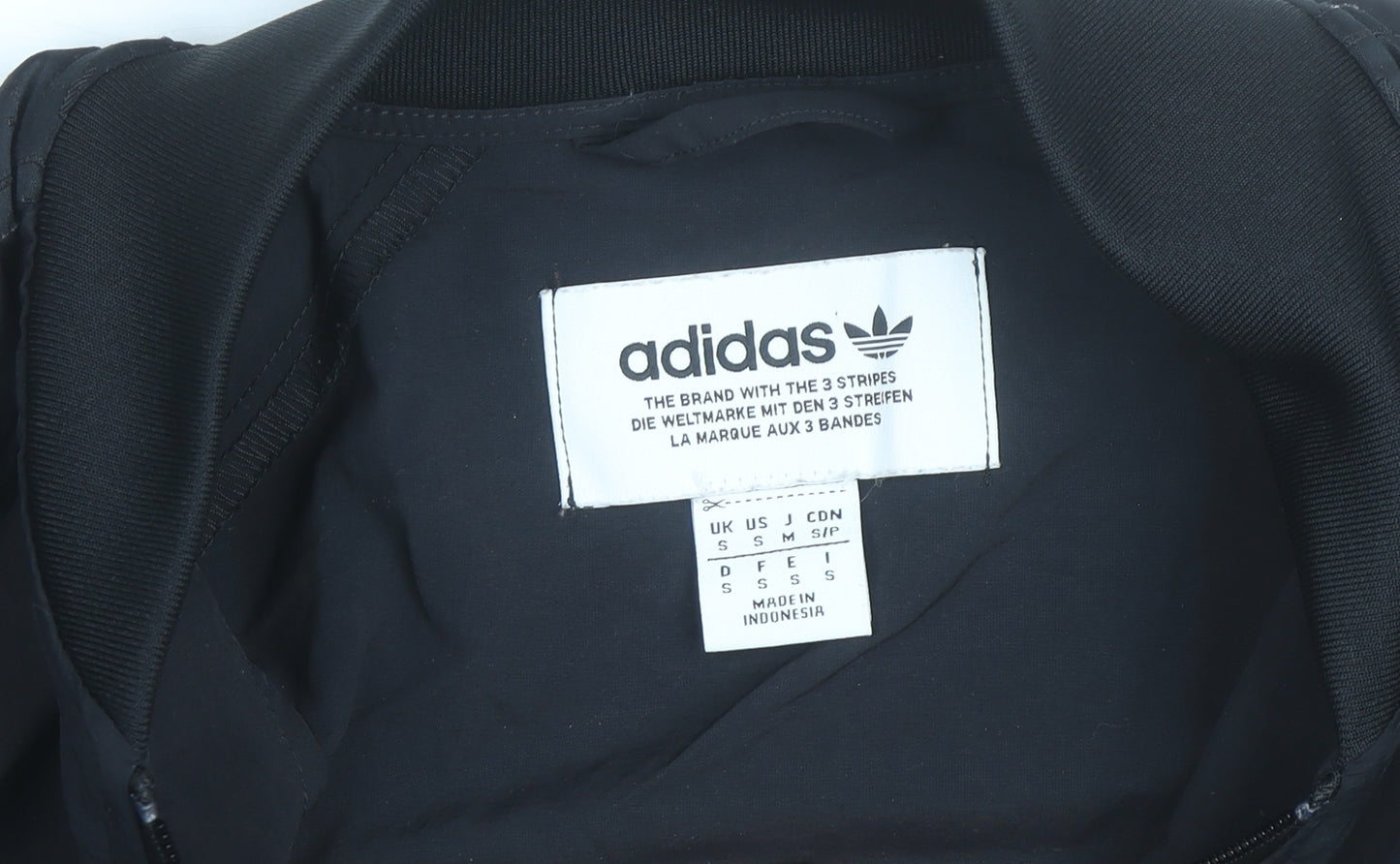 Adidas Men’s Black Small Track Jacket Full Zip Polyester Sportswear