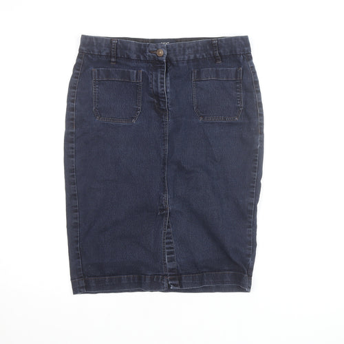 Next Women’s Blue Denim Knee Length Pencil Skirt Size 12