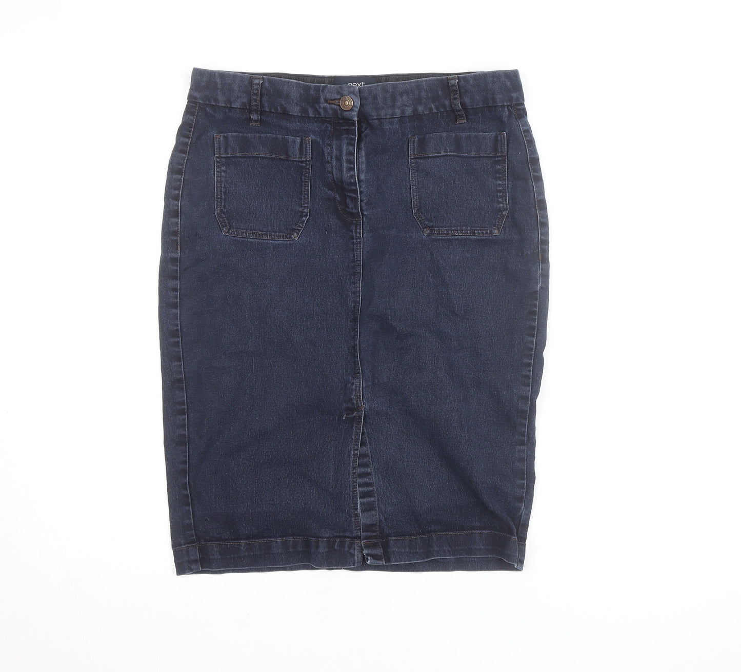 Next Women’s Blue Denim Knee Length Pencil Skirt Size 12
