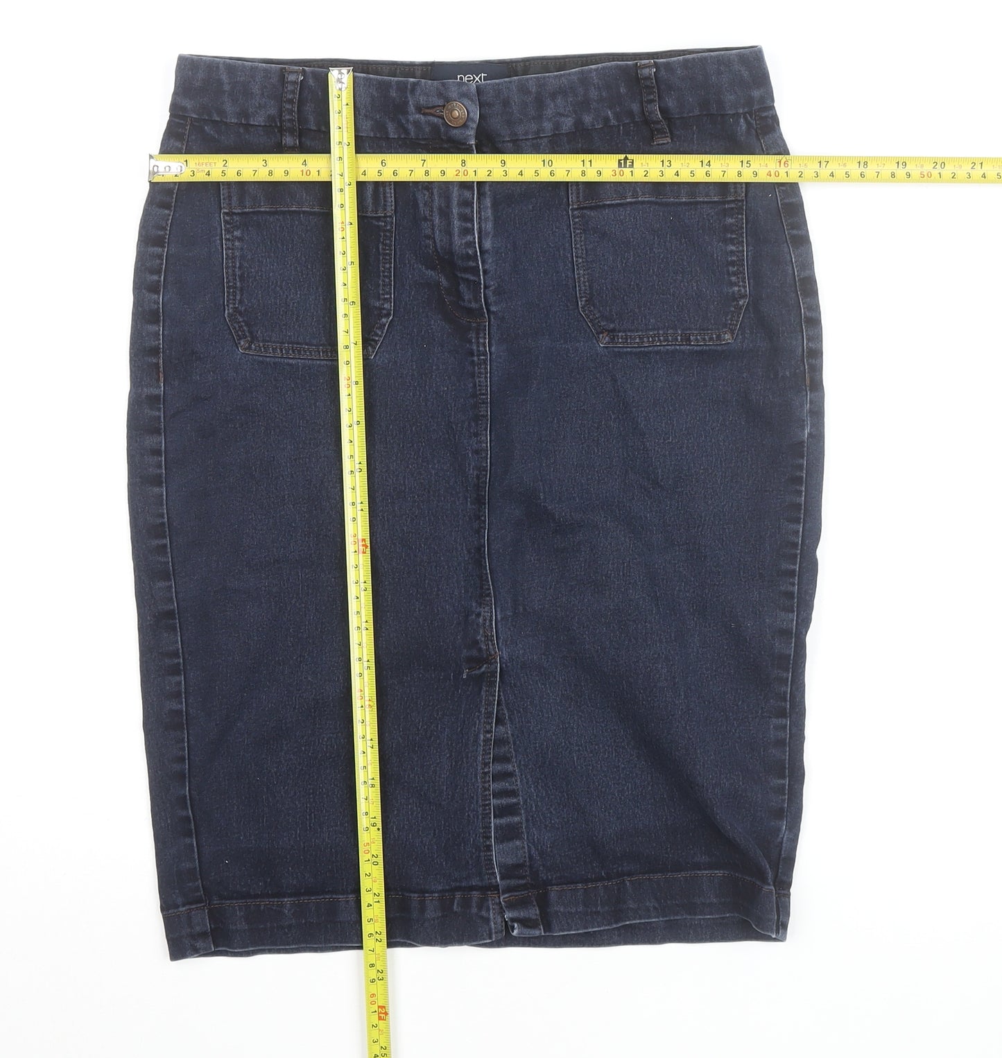 Next Women’s Blue Denim Knee Length Pencil Skirt Size 12