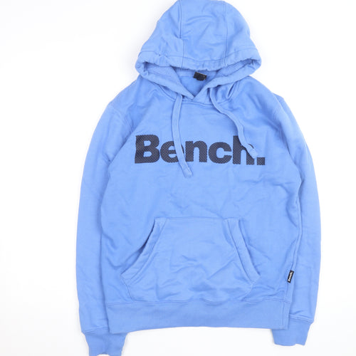 Bench Men's Blue Pullover Hoodie Small Logo Fleece Sweatshirt
