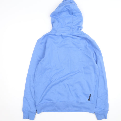 Bench Men's Blue Pullover Hoodie Small Logo Fleece Sweatshirt