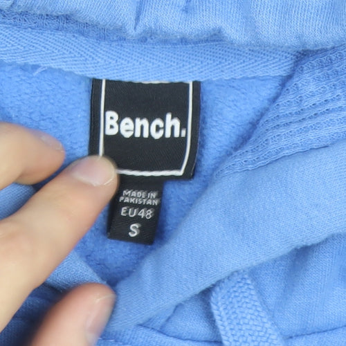 Bench Men's Blue Pullover Hoodie Small Logo Fleece Sweatshirt
