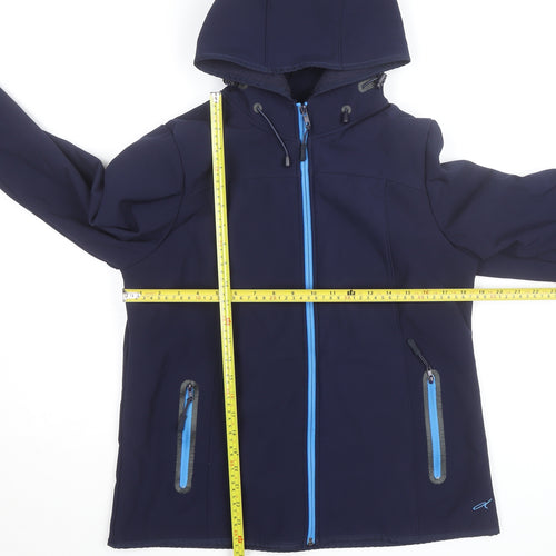 Dash Thermal Comfort Blue Soft Shell Hooded Jacket Unisex Size 14
