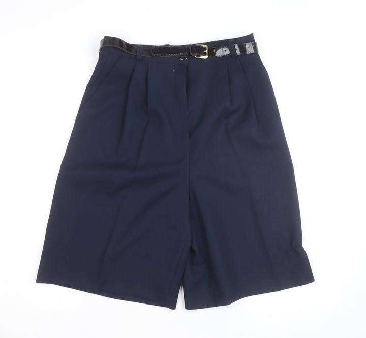 Sophie Women’s Navy Blue Size 12 Bermuda Pleated Shorts with Belt