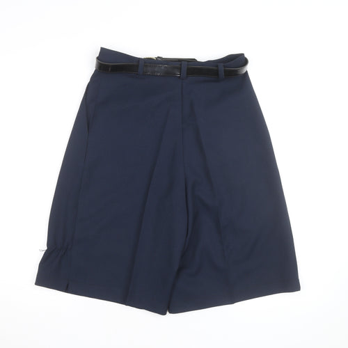 Sophie Women’s Navy Blue Size 12 Bermuda Pleated Shorts with Belt