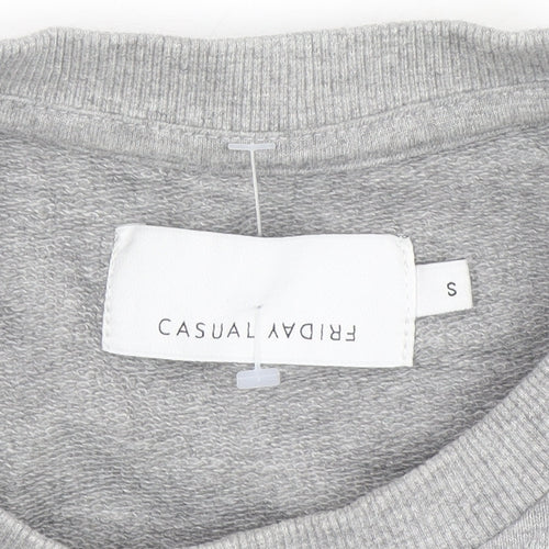 Casual Friday Men's Grey Graphic Crew Neck Sweatshirt Size S