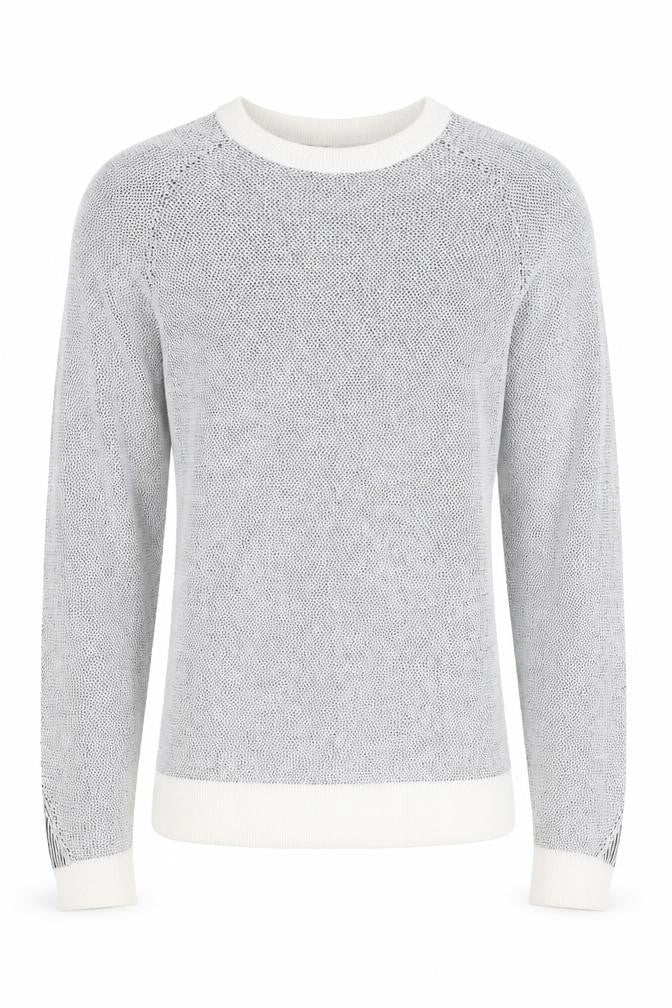 Front view of River Island Men's Grey Cotton Knit Crew Neck Jumper, size S