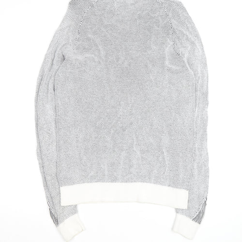 River Island Men's Grey Cotton Knit Crew Neck Jumper Size S