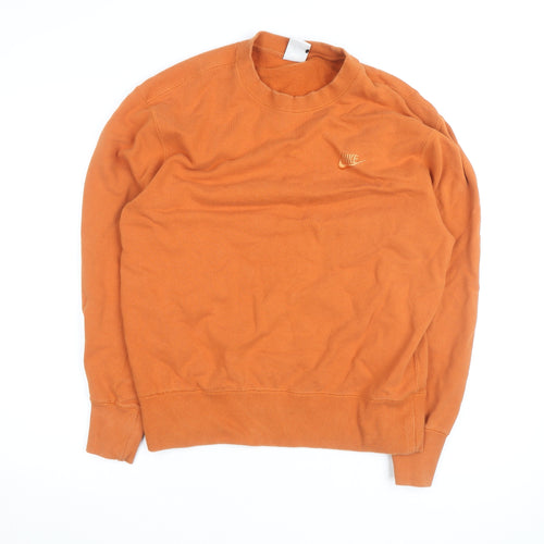 Nike Men's Orange Small Crew Neck Pullover Sweatshirt