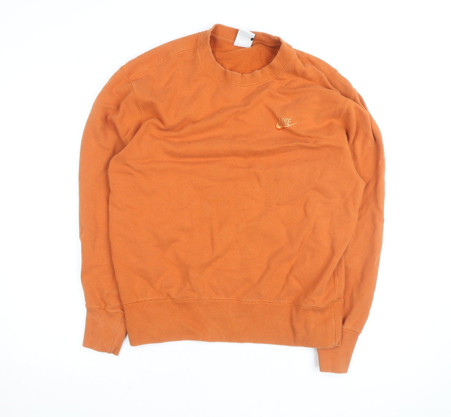 Nike Men's Orange Small Crew Neck Pullover Sweatshirt
