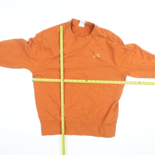 Nike Men's Orange Small Crew Neck Pullover Sweatshirt