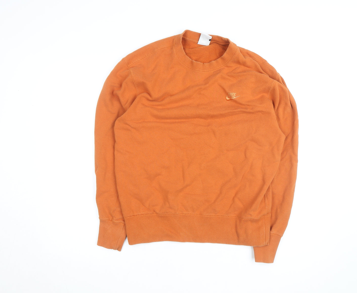 Nike Men's Orange Small Crew Neck Pullover Sweatshirt