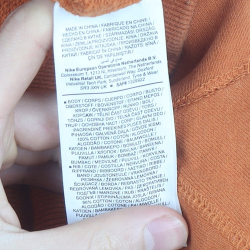 Nike Men's Orange Small Crew Neck Pullover Sweatshirt