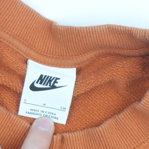 Nike Men's Orange Small Crew Neck Pullover Sweatshirt