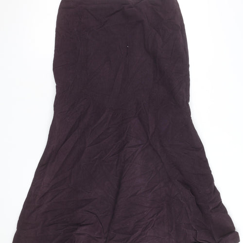Olsen Womens Brown Corduroy Flared Midi Skirt Size 12