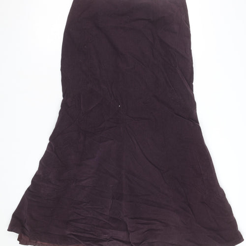 Olsen Womens Brown Corduroy Flared Midi Skirt Size 12