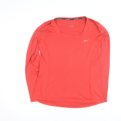 Nike Men's Red Dri-FIT Long Sleeve Running Top Size S
