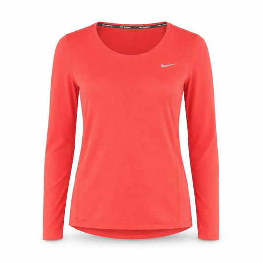 Nike Men's Red Dri-FIT Long Sleeve Running Top Size S