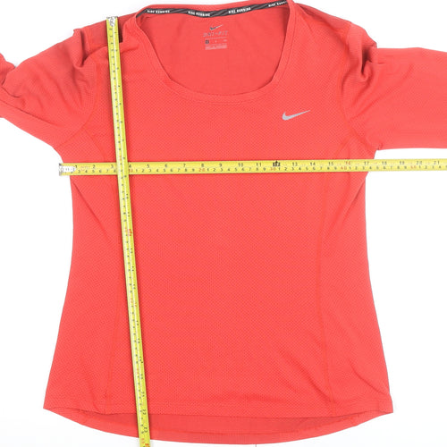 Nike Men's Red Dri-FIT Long Sleeve Running Top Size S
