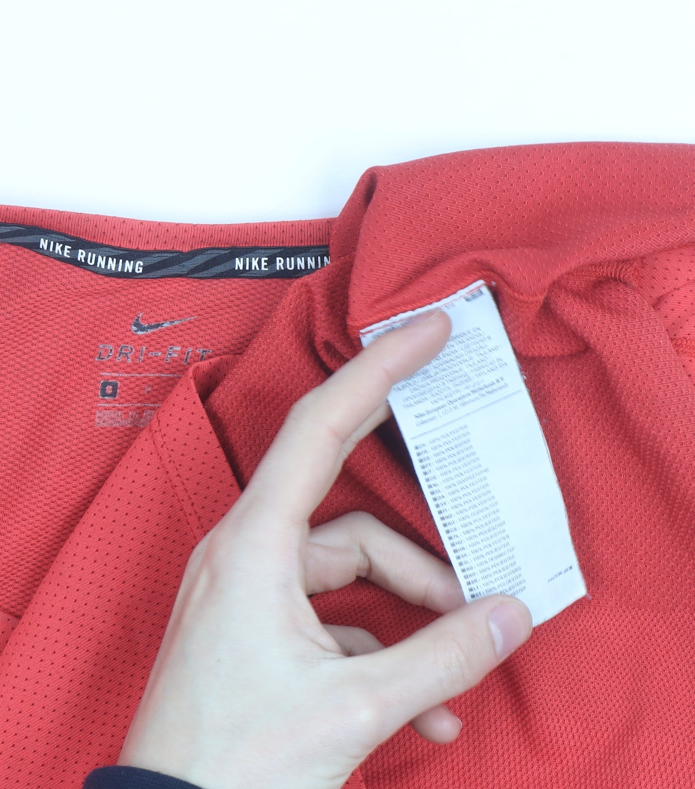 Nike Men's Red Dri-FIT Long Sleeve Running Top Size S