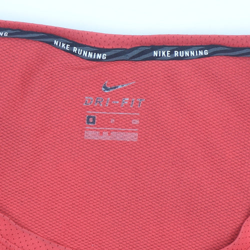 Nike Men's Red Dri-FIT Long Sleeve Running Top Size S