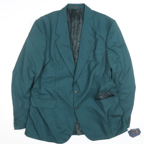 John Swan Men's Green Wool Blend Classic 42 Blazer Jacket
