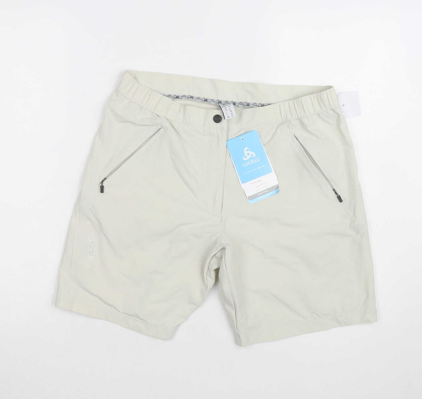 Odlo Womens Beige Chino Outdoor Shorts Size 12 Quick Dry Lightweight