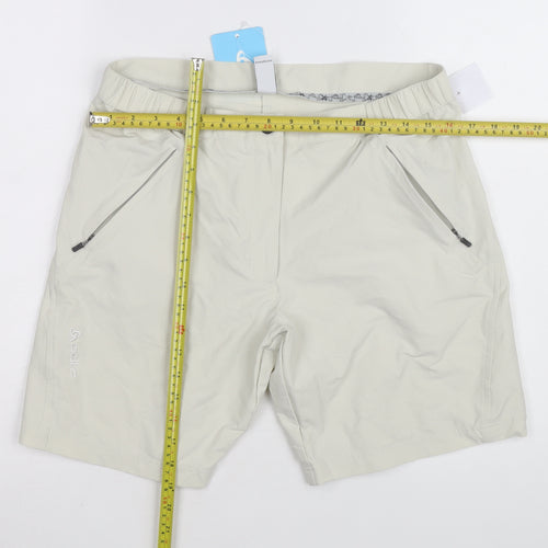 Odlo Womens Beige Chino Outdoor Shorts Size 12 Quick Dry Lightweight