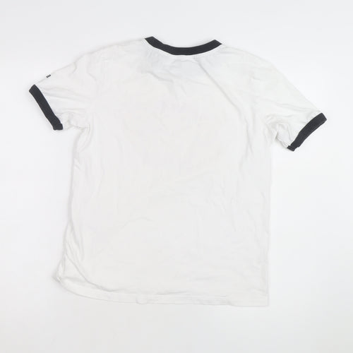 Superdry Women's White Ringer T-Shirt UK 8 Retro Graphic Top