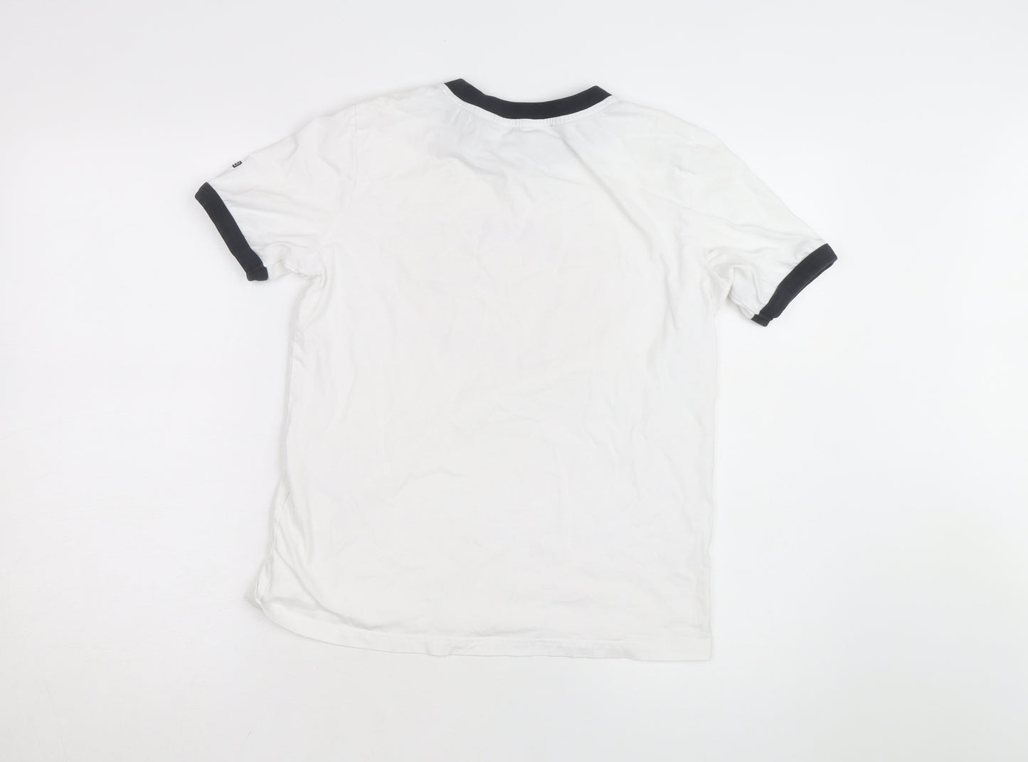 Superdry Women's White Ringer T-Shirt UK 8 Retro Graphic Top