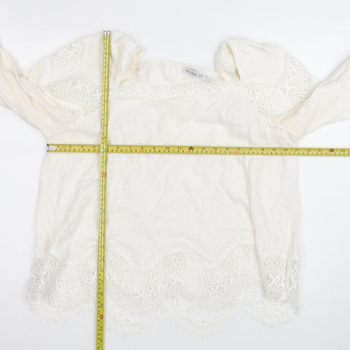 Gallery Women Ivory Lace Tunic Blouse Size 18 Long Sleeve