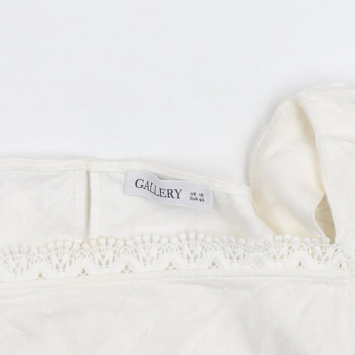 Gallery Women Ivory Lace Tunic Blouse Size 18 Long Sleeve